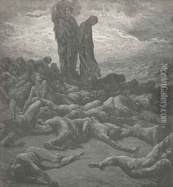 And, 'midst the wailing, (Canto XX., line 22) Oil Painting - Gustave Dore
