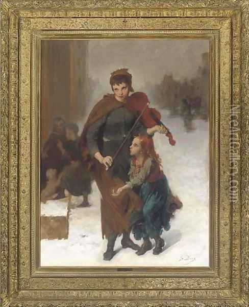 Jeunes musiciennes des rues Oil Painting - Gustave Dore