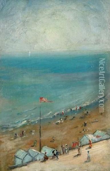 Vue Panoramique Sur La Plage Oil Painting - Willard Leroy Metcalf