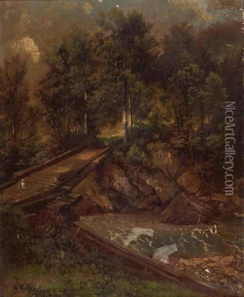 Bachsteg Im Wald Oil Painting - Karl Millner