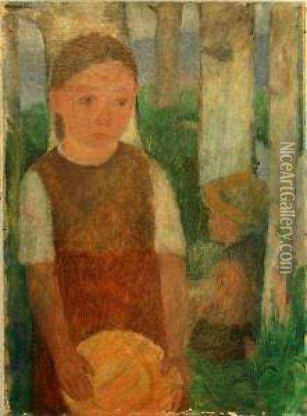 Worpsweder Kinder Oil Painting - Paula Modersohn-Becker