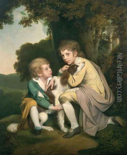 Thomas and Joseph Pickford as Children, c.1777-9 Oil Painting - Josepf Wright Of Derby