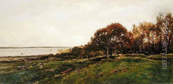 Seaside of Villerville, 1870 Oil Painting - Charles-Francois Daubigny