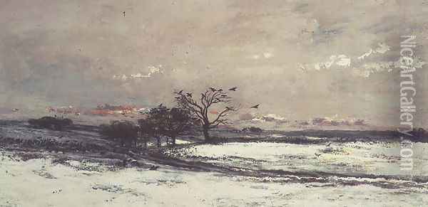 The Snow, 1873 Oil Painting - Charles-Francois Daubigny