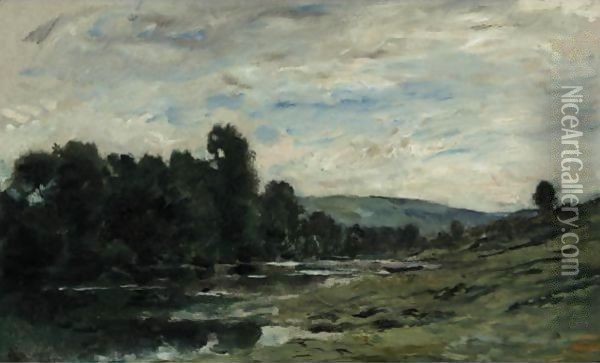 Bord de riviere Oil Painting - Charles-Francois Daubigny