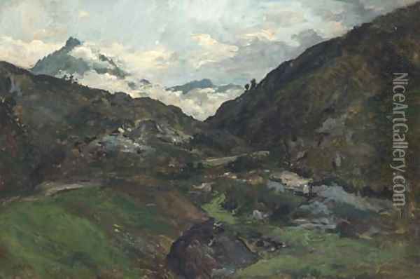 Paysage montagneux Oil Painting - Charles-Francois Daubigny