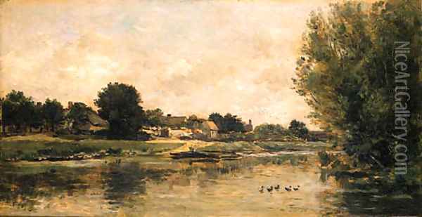View of a river Oil Painting - Charles-Francois Daubigny