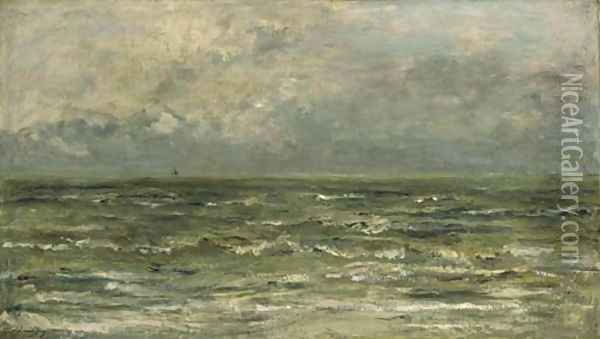 La Mer Oil Painting - Charles-Francois Daubigny