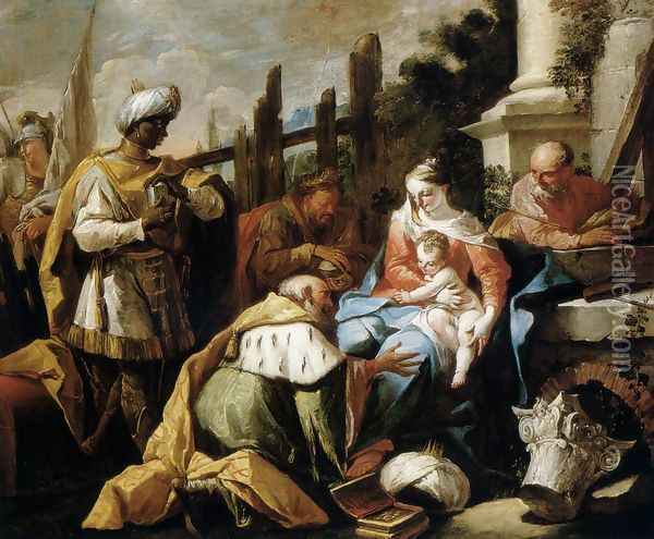 Adoration of the Magi 1718 Oil Painting - Gaspare Diziani