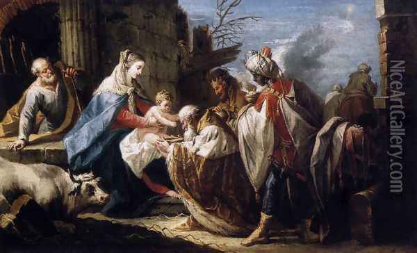 Adoration of the Magi 1755 Oil Painting - Gaspare Diziani