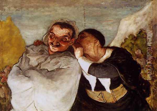 Crispin and Scapin 1858-60 Oil Painting - Honore Daumier