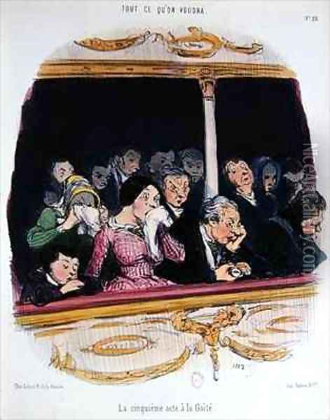 The Fifth Act at the Gaiety Theatre Oil Painting - Honore Daumier