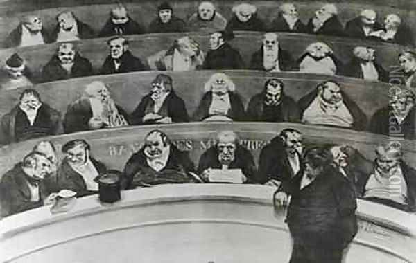 The Stomach of the Legislature the Ministerial Benches of 1834 Oil Painting - Honore Daumier