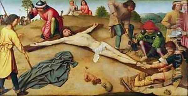 Christ Nailed to the Cross Oil Painting - Gerard David