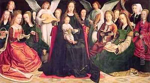 Virgin and Child with Saints 2 Oil Painting - Gerard David