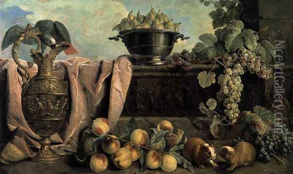 Still-Life with Ewer 1734 Oil Painting - Alexandre-Francois Desportes