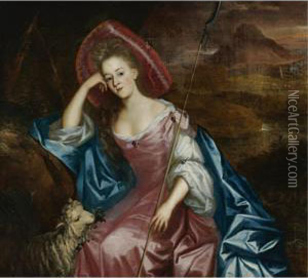 Portrait Of A Lady As A Shepherdess Oil Painting - Jan Mytens