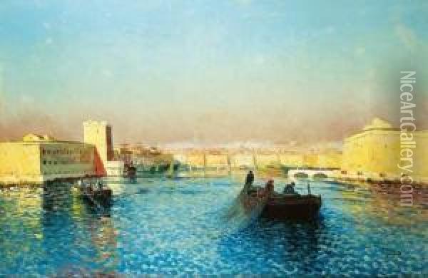 Vue Du Port De Marseille Oil Painting - Louis Nattero