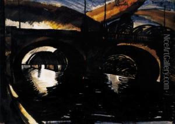 Seine-bridge Oil Painting - Jozsef Nemes Lamperth