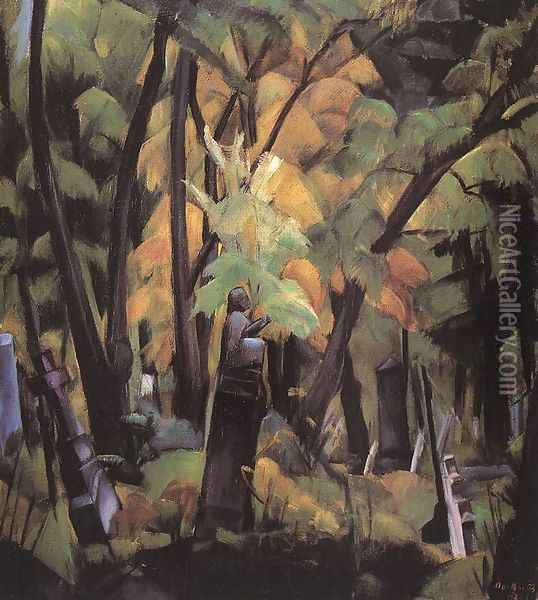 Regi temeto, 1922 Oil Painting - Gyula Derkovits