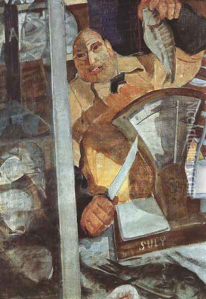 Halarus, 1930 Oil Painting - Gyula Derkovits