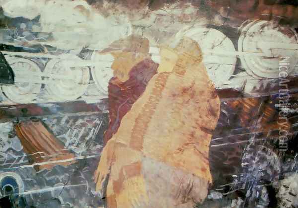 Vasut menten, 1932 Oil Painting - Gyula Derkovits