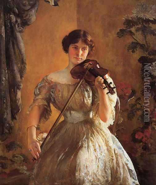 The Kreutzer Sonata (or Violinist II) Oil Painting - Joseph Rodefer DeCamp