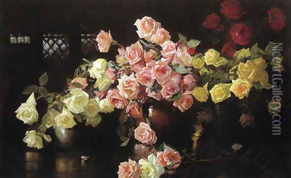 Roses Oil Painting - Joseph Rodefer DeCamp