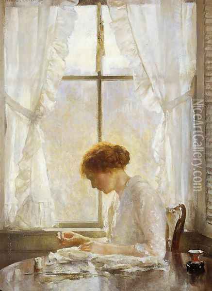 The Seamstress Oil Painting - Joseph Rodefer DeCamp