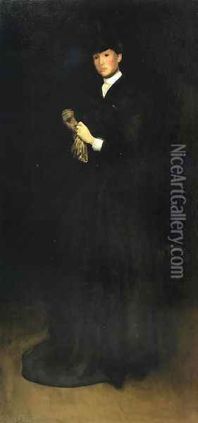 Arrangement in Black, No. 8: Portrait of Mrs. Cassatt Oil Painting - Joseph Rodefer DeCamp