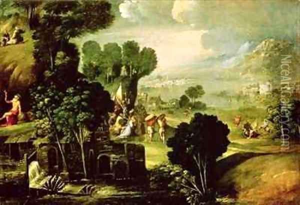 Landscape with Saints Oil Painting - Dosso Dossi