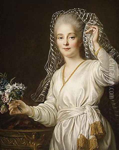 Portrait of a Young Woman as a Vestal Virgin Oil Painting - Francois-Hubert Drouais