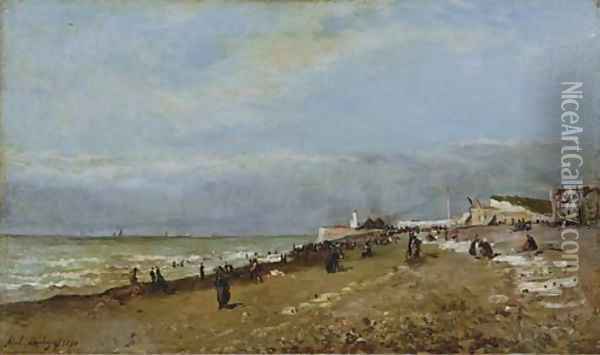 La plage Oil Painting - Karl Pierre Daubigny