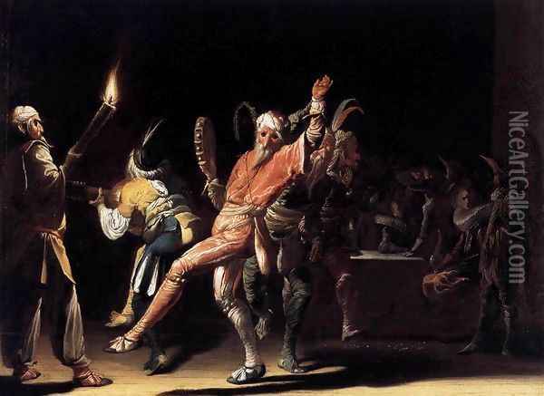 Carnival Clowns Oil Painting - Willem Cornelisz. Duyster