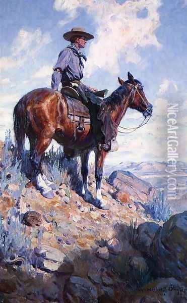 Sentinel of the Plains Oil Painting - W. Herbert Dunton