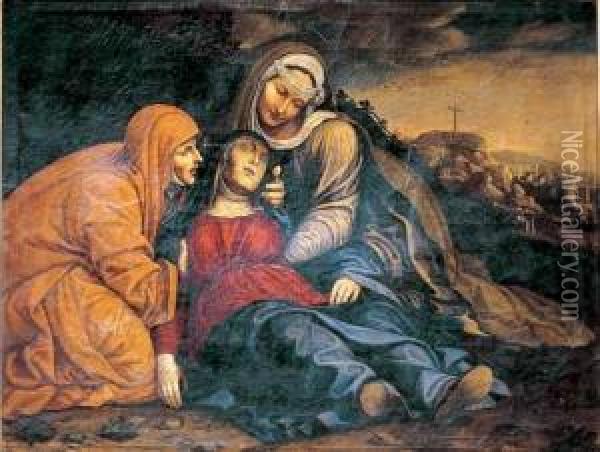 La Morte Della Vergine Oil Painting - Giulio Piatti