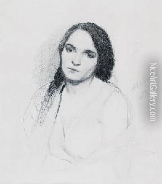Portret Mlodej Kobiety Oil Painting - Antoni Piotrowski