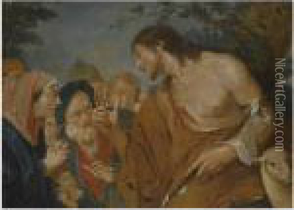 St John The Baptist Preaching Oil Painting - Sebastiano Ricci