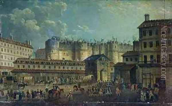 Demolition of the Bastille in 1789 Oil Painting - Pierre-Antoine Demachy