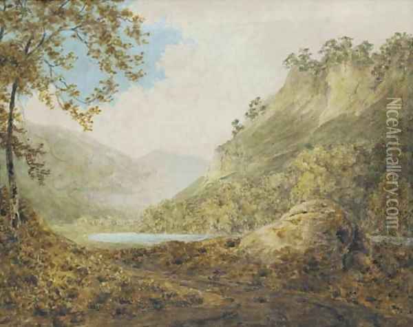 The River Derwent, near Matlock, Derbyshire Oil Painting - Josepf Wright Of Derby
