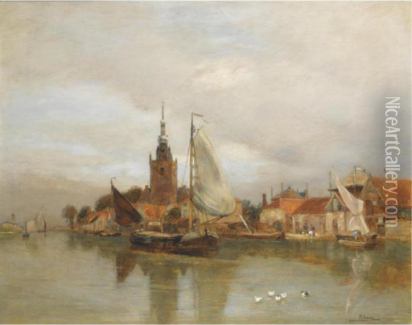 Overschie, Holland Oil Painting - Rudolf Ribarz