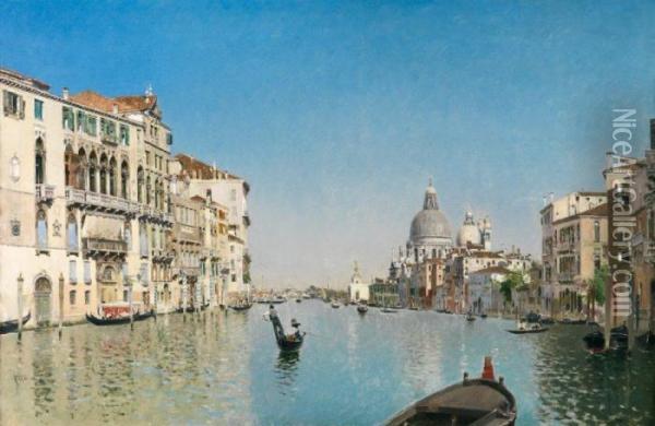 Gondole Sur Le Grand Canal De Venise Oil Painting - Martin Rico y Ortega