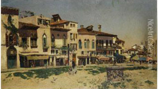 Plaza De Venecia Oil Painting - Martin Rico y Ortega