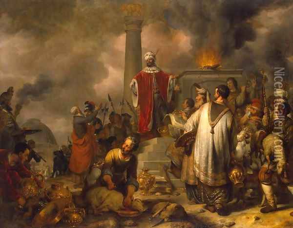 Jeroboam's Sacrifice at Bethel Oil Painting - Gerbrand Van Den Eeckhout