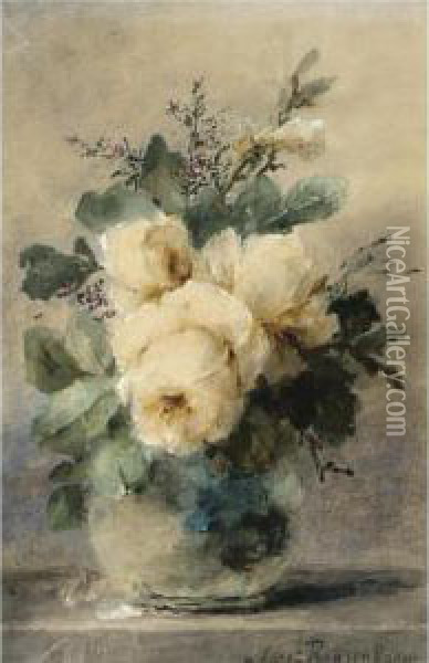A Still Life With Peonies In A Vase Oil Painting - Margaretha Roosenboom
