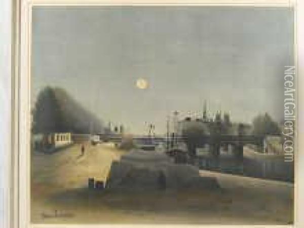 River Scene Oil Painting - Henri Julien Rousseau