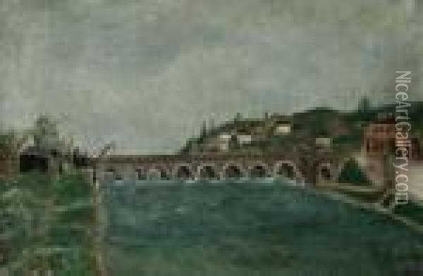 Vue De Pont De Sevres Et De Saint-cloud Oil Painting - Henri Julien Rousseau