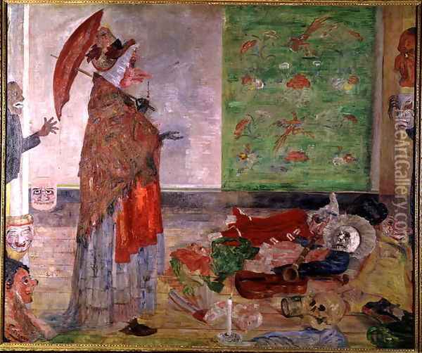 The Surprise of the Mask, 1889 Oil Painting - James Ensor