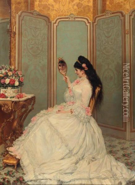 A Fair Glance Oil Painting - Jules Emile Saintin