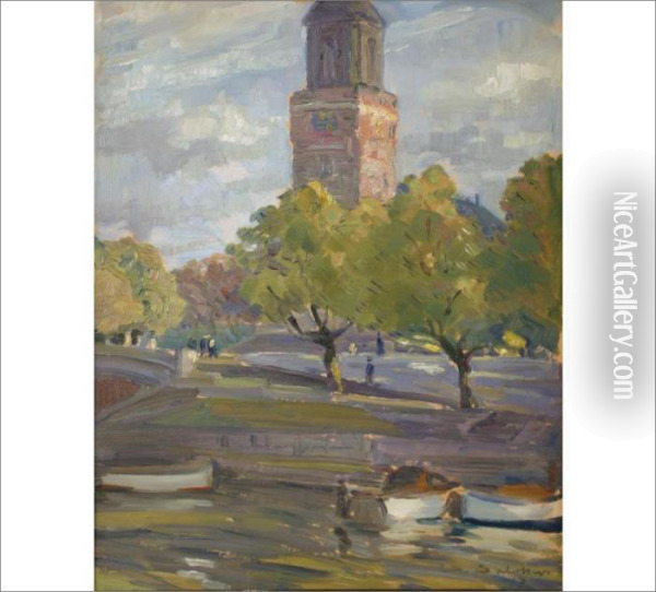 Turku Cathedral Oil Painting - Santeri Salokivi